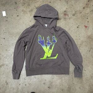 Gray and Green Sweatshirt with Neon Logo